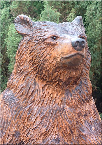 B�r holzwerker jochen Adam schnitzen mit der motors�ge